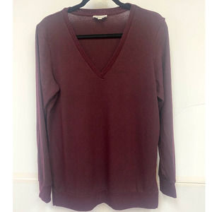 Lucky Brand Maroon v-neck tunic sweater